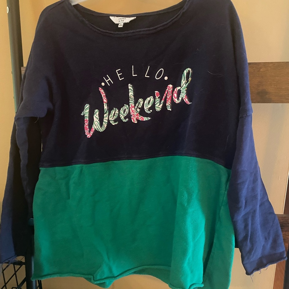 Crown and ivy Hello weekend sweater